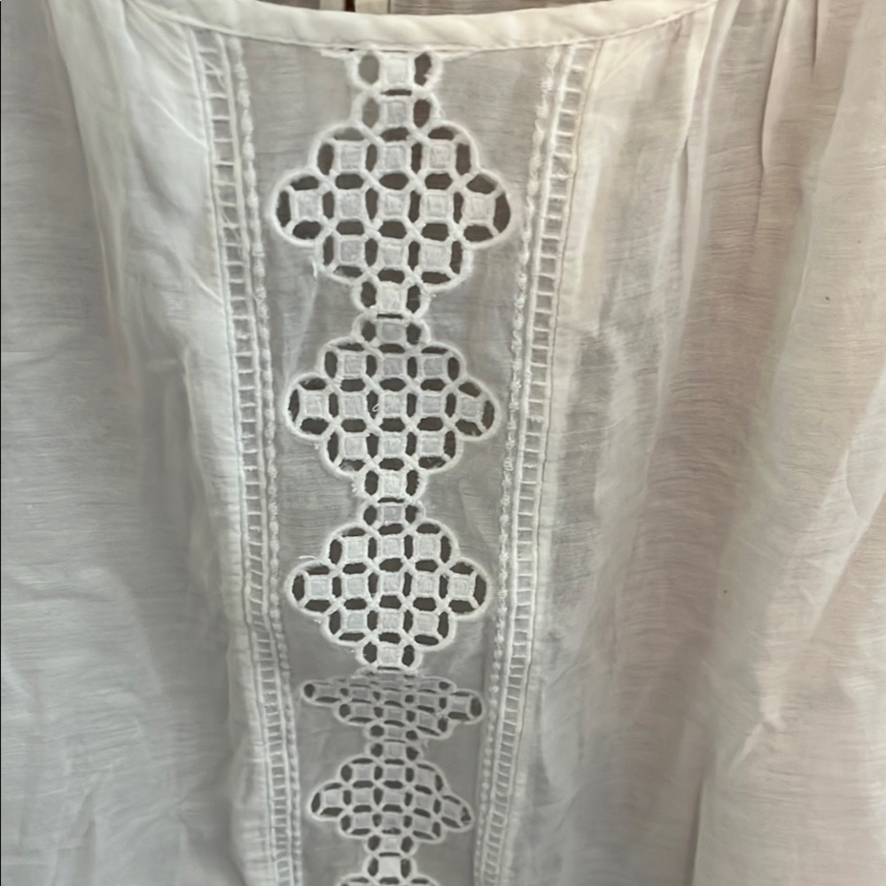 Calvin Klein White Embellished 3/4 Sleeve Blouse NWOT - Picture 5 of 12